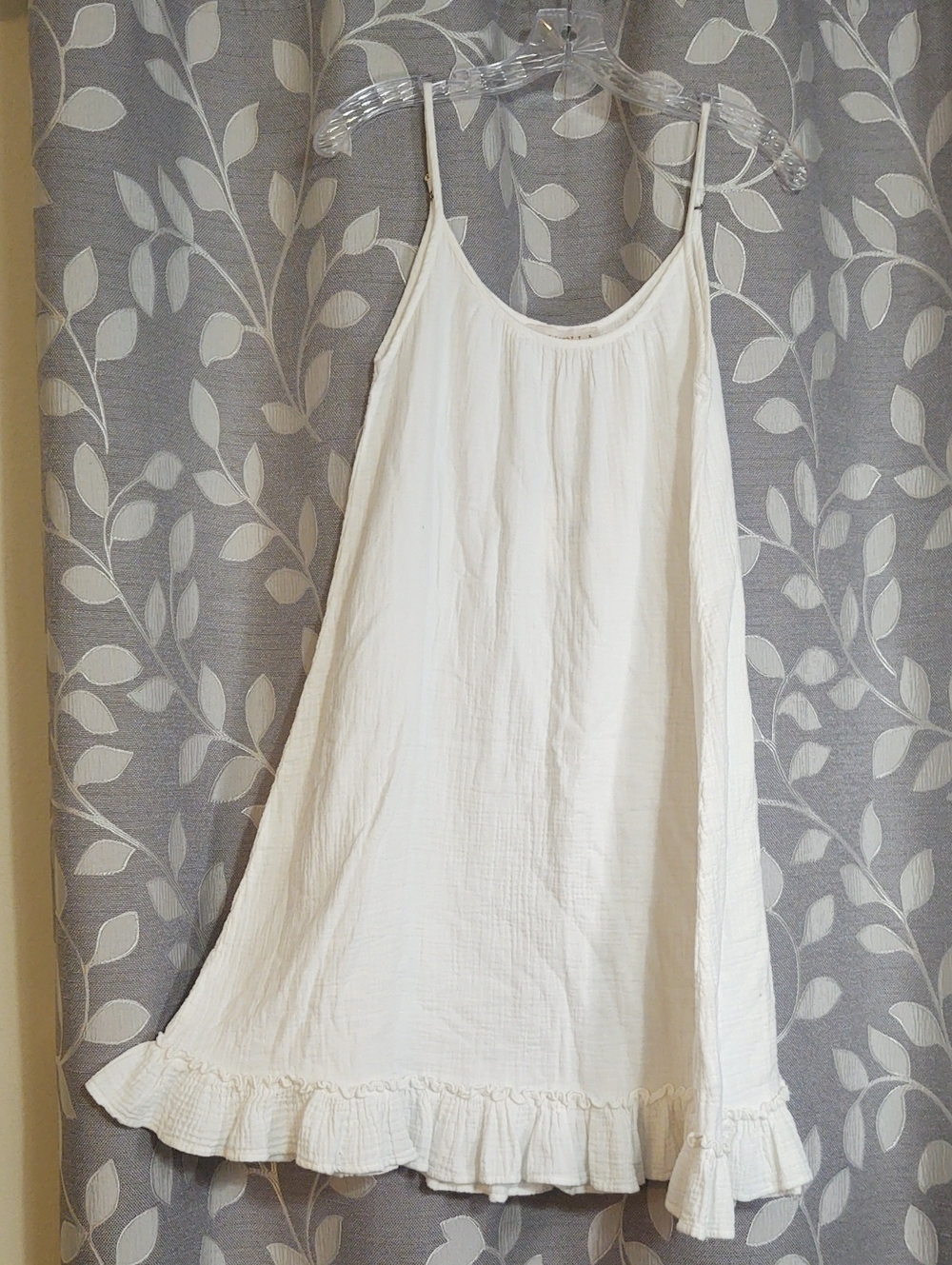 Pranella Women's White Cotton Camisole Slip Dress size M